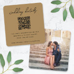 Wedding Website | QR Code Gold Minimal Photo RSVP Enclosure Card<br><div class="desc">Simple, stylish wedding website photo enclosure card in a modern minimalist design style with an elegant natural script typography in classic white on a gold background, with an informal handwriting style font. The text can easily be personalised with your title, wedding website, scannable QR code, message and photo for a...</div>