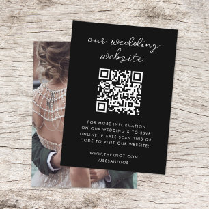 Wedding Website QR Code Minimalist Photo RSVP Enclosure Card