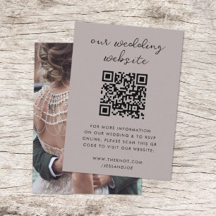 Wedding Website   QR Code Minimalist Photo RSVP Enclosure Card