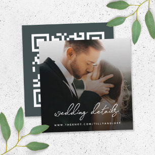 Wedding Website   QR Code Minimalist Photo RSVP Enclosure Card