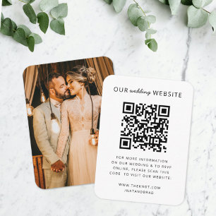Wedding Website QR Code Minimalist Photo RSVP Enclosure Card