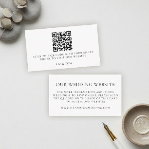 Wedding Website QR Code Modern Minimalist Simple Enclosure Card
