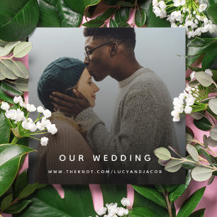 Wedding Website QR Code Modern Photo RSVP Enclosure Card