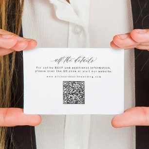 Wedding Website QR Code online RSVP wedding Enclosure Card