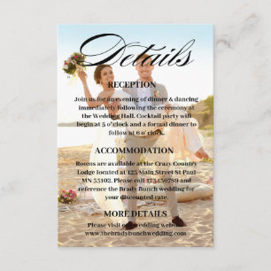 Wedding Website QR Code Photo - Registry RSVP etc  Enclosure Card