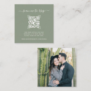 Wedding Website QR Code Scan Photo Enclosure Card