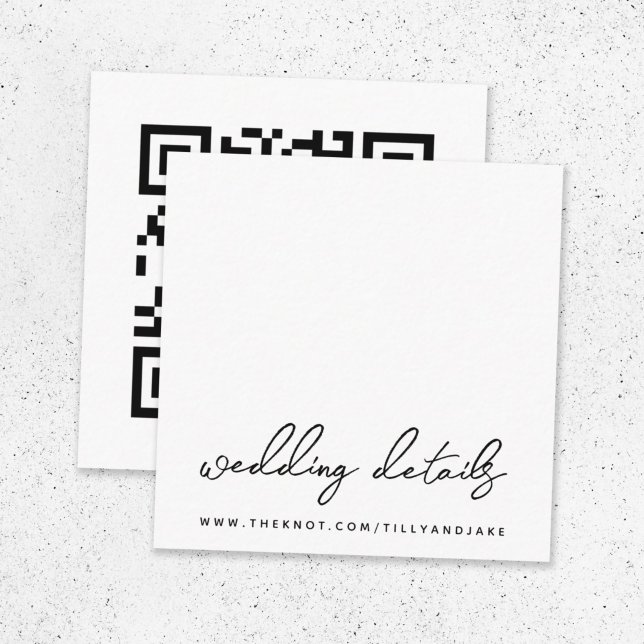 Wedding Website | QR Code Simple Minimalist RSVP Enclosure Card (Direct guests seamlessly to your wedding website using this smart minimal enclosure card)