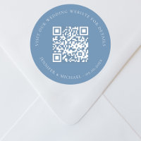 Wedding website QR details information rsvp blue