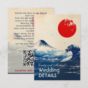 Wedding website + QR Japonesque Harmony with Fuji Enclosure Card