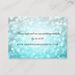 Wedding Website RSVP Beach Ombre Glitter Lights Enclosure Card