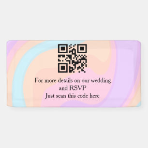 Wedding website rsvp q r code add name text banner