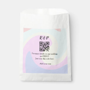 Wedding website rsvp q r code add name text favour bags