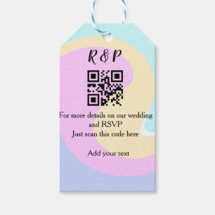 Wedding website rsvp q r code add name text  gift tags