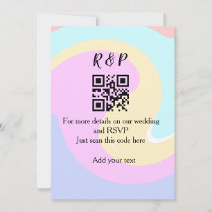 Wedding website rsvp q r code add name text holiday card
