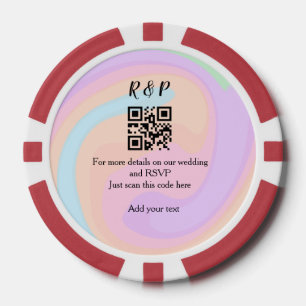 Wedding website rsvp q r code add name text poker chips