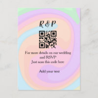 Wedding website rsvp q r code add name text
