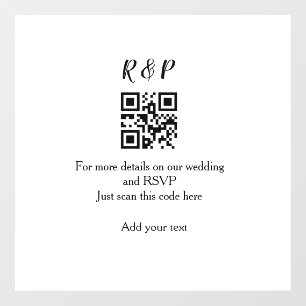 Wedding website rsvp q r code add name text thr