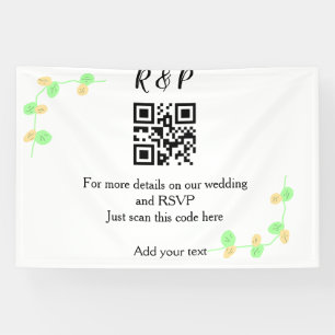 Wedding website rsvp q r code add name text thr banner