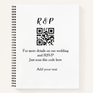 Wedding website rsvp q r code add name text thr notebook