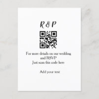 Wedding website rsvp q r code add name text thr