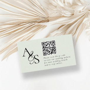 Wedding Website, RSVP, QR-Code, Elegant, Monogram Enclosure Card