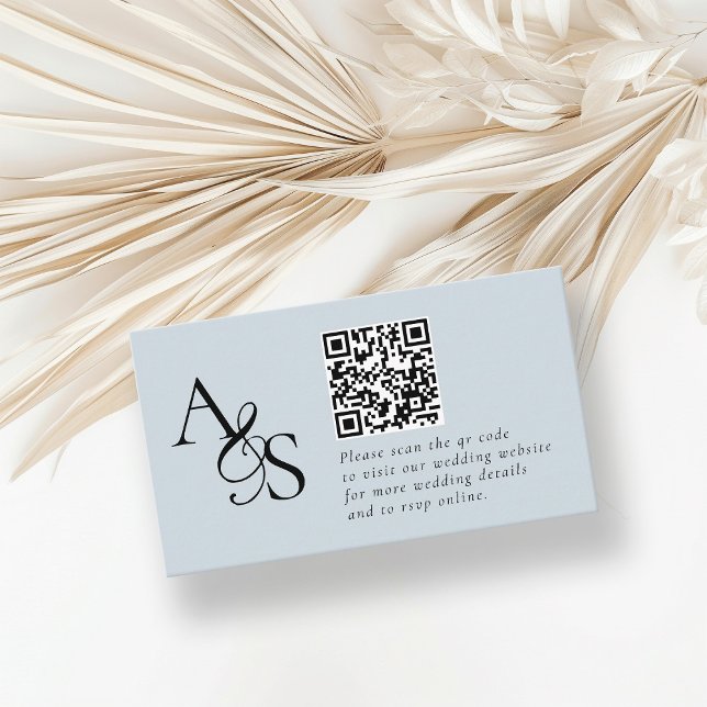 Wedding Website, RSVP, QR-Code, Elegant, Monogram Enclosure Card (Creator Uploaded)