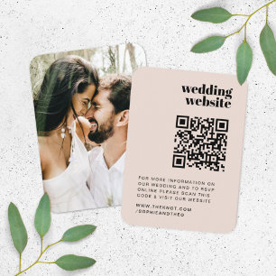 Wedding Website RSVP QR Code Photo Retro Enclosure Card
