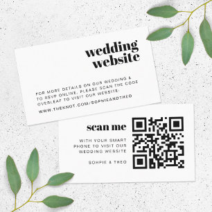 Wedding Website RSVP Scannable QR Code Retro Enclosure Card
