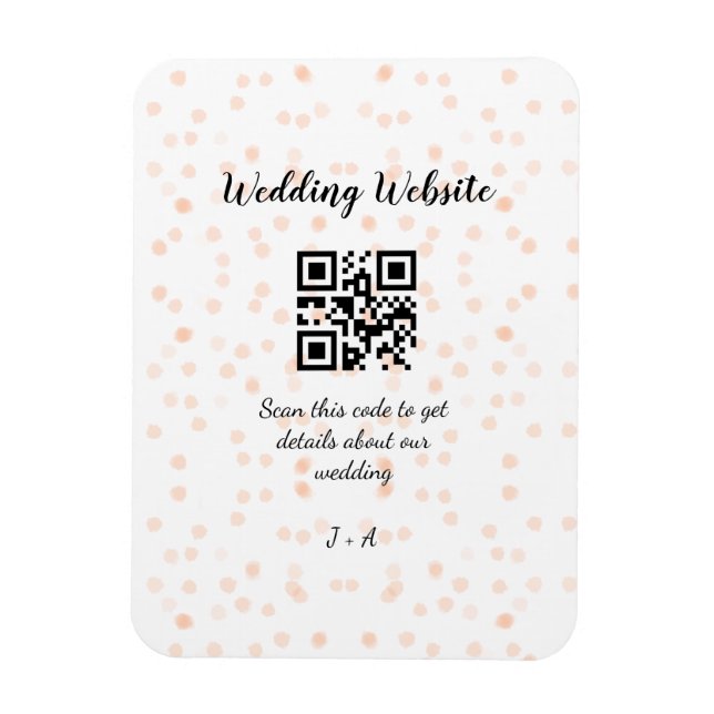 Wedding website scan QR code for details orange so Magnet (Vertical)