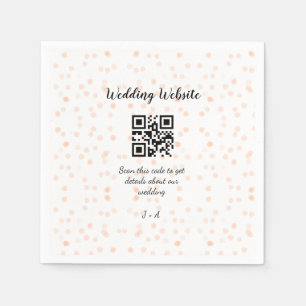 Wedding website scan QR code for details orange so Napkin