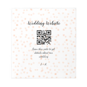 Wedding website scan QR code for details orange so Notepad