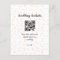 Wedding website scan QR code for details orange so