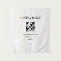 Wedding website scan QR code for details orange so