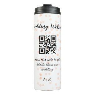 Wedding website scan QR code for details orange so Thermal Tumbler