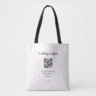 Wedding website scan QR code for details orange so Tote Bag
