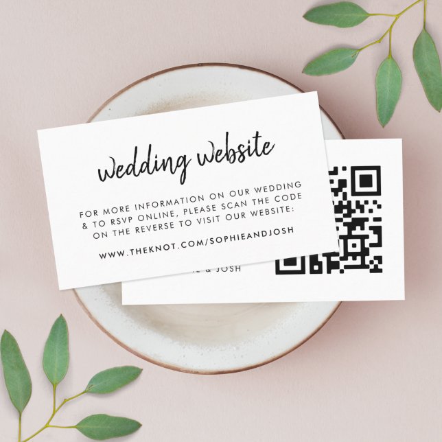 Wedding Website | Scannable QR Code Minimalist Enclosure Card (Modern minimal wedding website QR code enslosure cards - elegant, simple, and easily customizable)