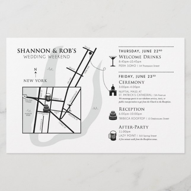 Wedding Week Welcome Map Card - CUSTOM for Shannon (Back)
