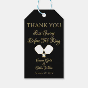 Wedding Weekend Activity Pickleball Gold & White Gift Tags