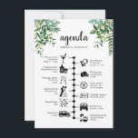 Wedding Weekend Greenery Guest Agenda  Advice Card<br><div class="desc">A wedding timeline itinerary and welcome card with our lush greenery watercolor foliage. Using pictogram icons, let your guests know of your itinerary for the big day & ensure no one miss out on any of your agenda during the whole event. With a welcome message on the front these are...</div>