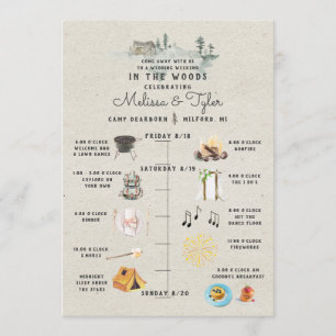 Wedding Weekend in the Woods Itinerary Card