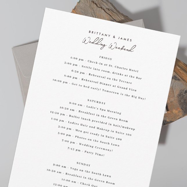 Wedding Weekend Itinerary Invitation (Creator Uploaded)