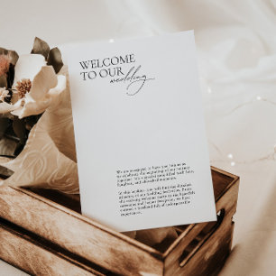 Wedding Weekend Itinerary Timeline Elegant Booklet Tri-Fold Holiday Card