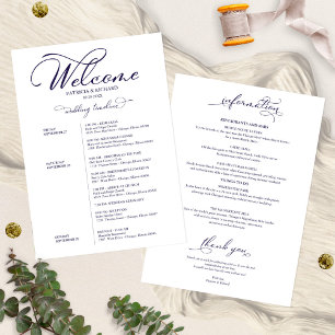 Wedding Weekend Itinerary Timeline Elegant Invitation