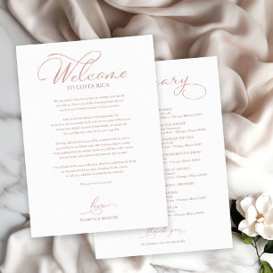Wedding Weekend Itinerary Welcome Letter Rose Gold