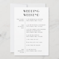 Wedding Weekend Itinerary & Welcome | Schedule