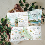Wedding Weekend | Oahu, Hawaii Tri-Fold Invitation<br><div class="desc">This custom Wedding Weekend | Oahu, Hawaii Tri-Fold Invitation features a soft watercolor map of Oahu as the centerpiece, elegantly paired with your full weekend itinerary and important location details. Designed with destination weddings in mind, this six-panel layout offers plenty of room to share your schedule, highlight meaningful spots, and...</div>