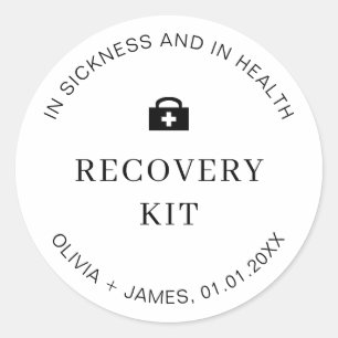Wedding Weekend Recovery Kit First Aid Hangover Classic Round Sticker