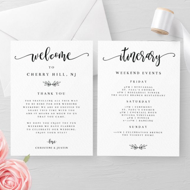 Wedding Weekend Welcome and Itinerary Card (Creator Uploaded)