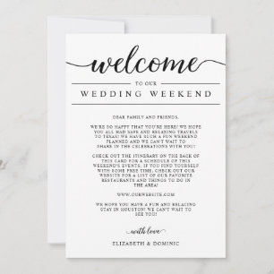 Wedding Weekend Welcome and Itinerary Cards