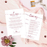 Wedding Weekend Welcome and Itinerary Letter Chic  Invitation<br><div class="desc">Wedding Weekend Welcome and Itinerary Letter Chic Calligraphy Cards</div>